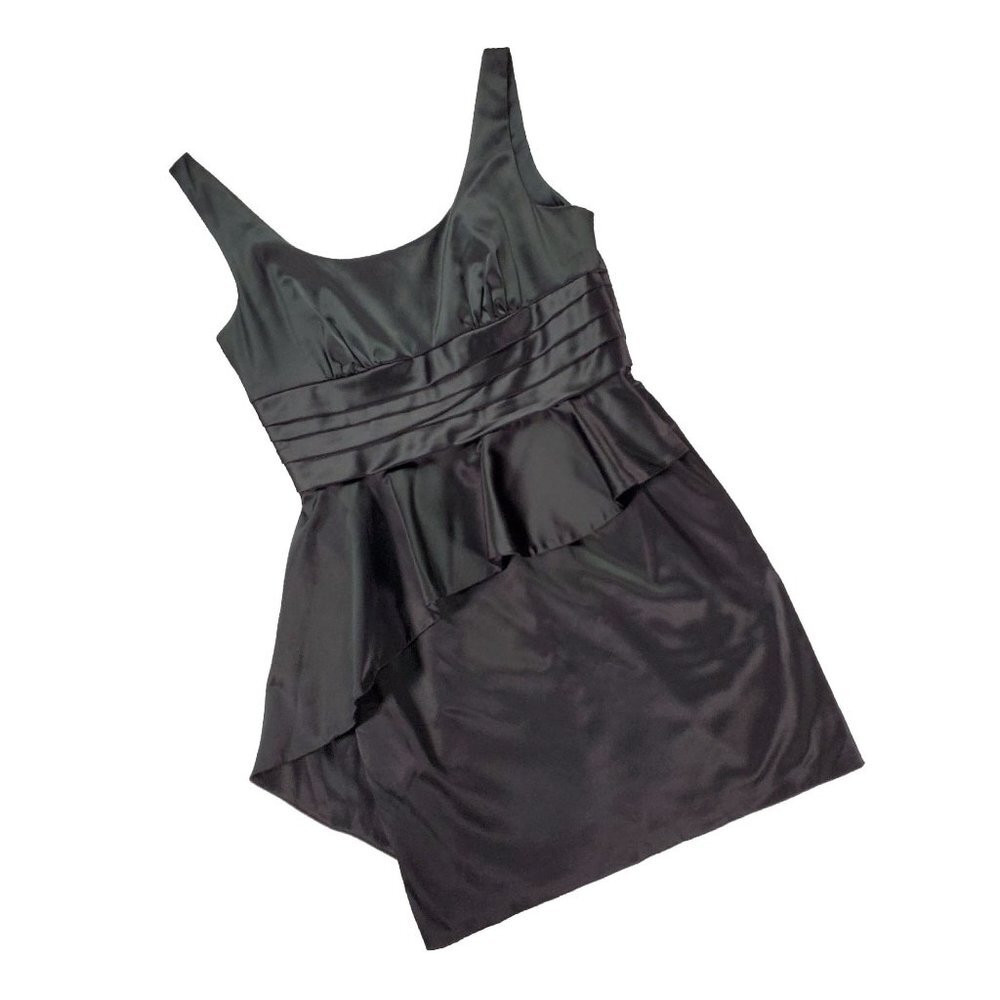 BCBGeneration Black Satin Ruffled Formal Dress size 6